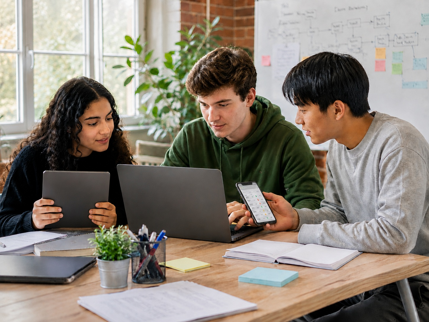 Students working together